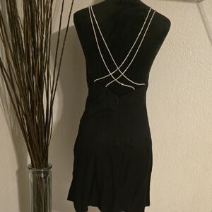H&M Satin Slip Rhinestone  Crisscross Straps